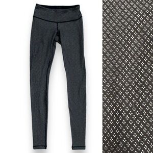 💙 Lululemon Black Patterned Leggings Size 2 Women’s XS Workout Athleisure Yoga
